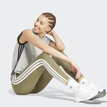 Legíny adidas Performance 3-Stripes Sports Leggings Zelené | JC5574, 3