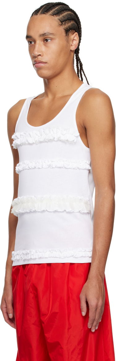 Tielko Simone Rocha Simone Rocha Ruffle Frill Tank Top Biela | 5324F 0553, 3
