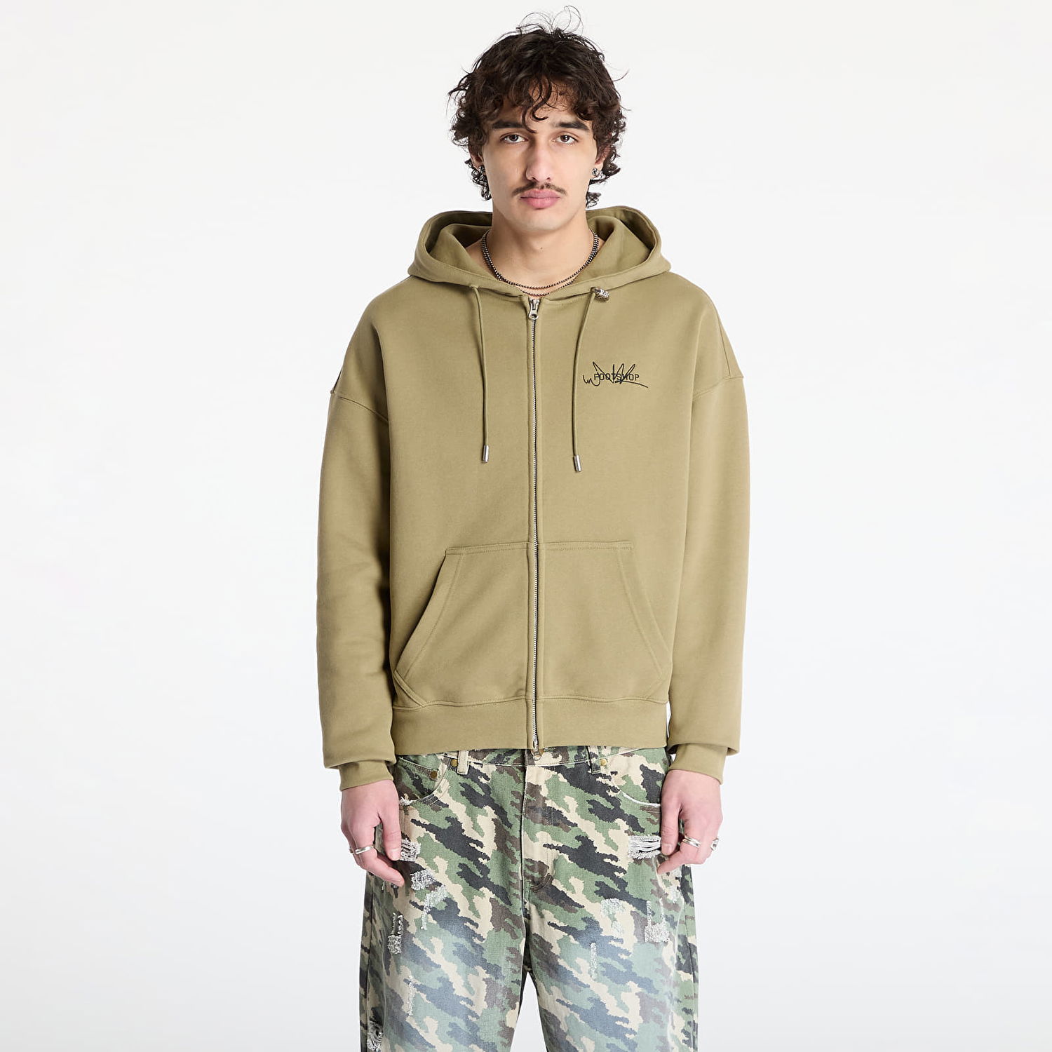Mikina Footshop FTSHP Everyday Zip Hoodie Zelené | FTSHP_437, 0