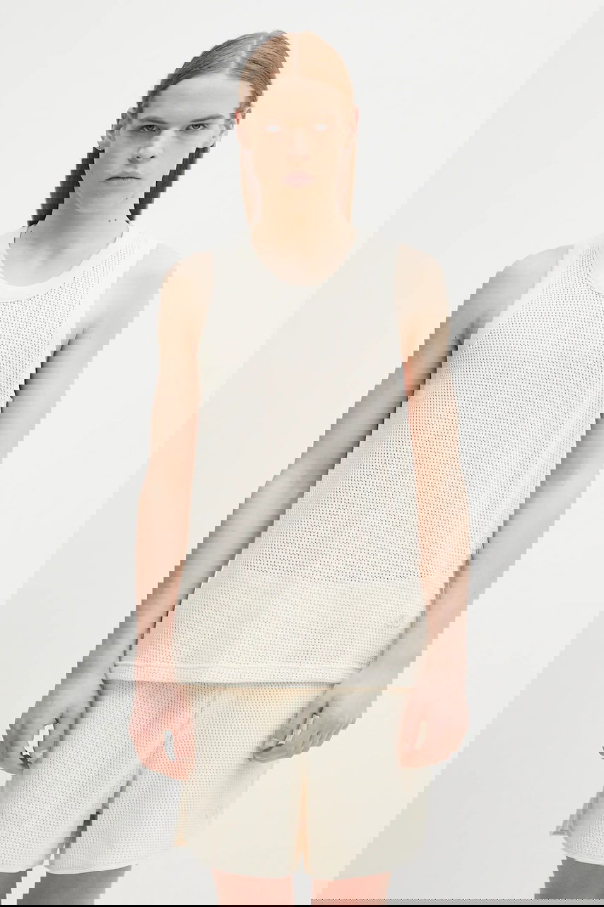 Tielko Wales Bonner Wales Bonner Perforated Knit Groove Tank Top Biela | MS25JE10.CO04.100, 0