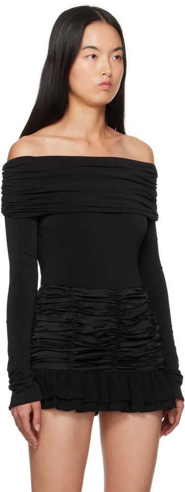 Body GUIZIO Guizio Lola Off-the-Shoulder Bodysuit Čierna | F24D01K012, 1