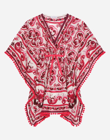 Tričko Dolce & Gabbana Dolce & Gabbana Majolica Print Batiste Caftan Rôznofarebný | LB7A14G7J5KHE3TN, 0