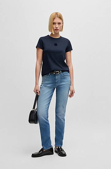 Džínsy BOSS Slim-Fit Stretch Denim Jeans Modrá | 50536587, 1