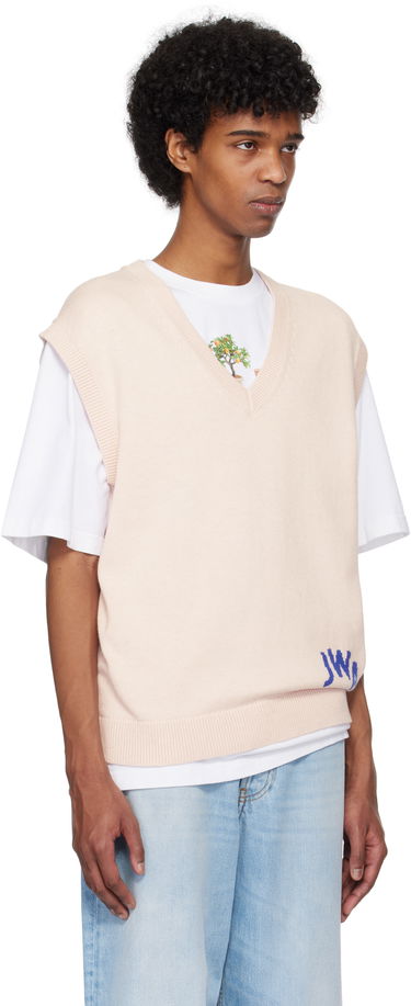 Vesta JW Anderson JW Anderson 'JWA' V-Neck Knit Vest Ružová | KW1349-YN0398, 1