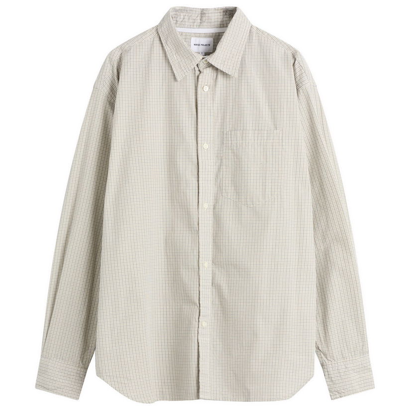 Košeľa NORSE PROJECTS Ole Oversize Poplin Check Shirt Béžová | N40-0851-2064