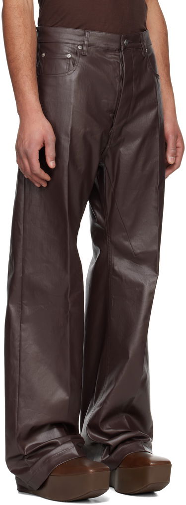 Nohavice Rick Owens Rick Owens Hollywood Geth Leather Trousers Zelené | RU01E5333 SCT, 4