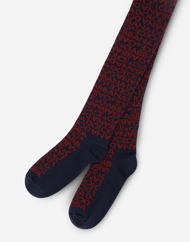 Ponožky Dolce & Gabbana Dolce & Gabbana Jacquard Knit Logo Tights Navy | LBKAE9JBCDOS9000, 1
