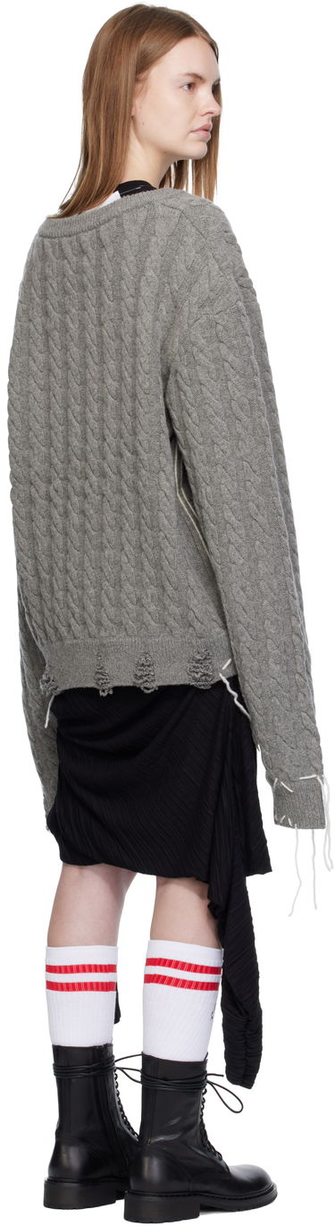 Sveter Charles Jeffrey Loverboy Charles Jeffrey LOVERBOY Label Cable Knit Sweater Šedá | 52090301, 2