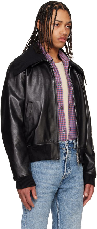 Bomber bunda OUR LEGACY Our Legacy Pharos Leather Bomber Jacket Čierna | M2259MM, 1