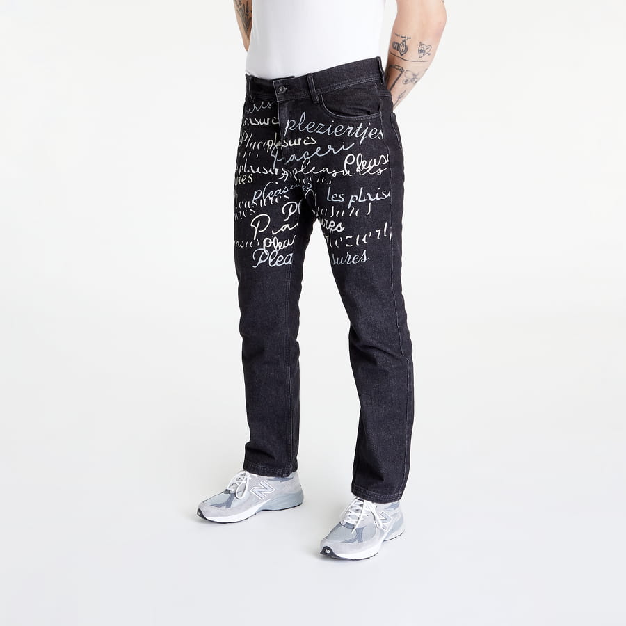 Džínsy Pleasures Shatter Denim Pant Čierna | P22F023 BLACK, 0