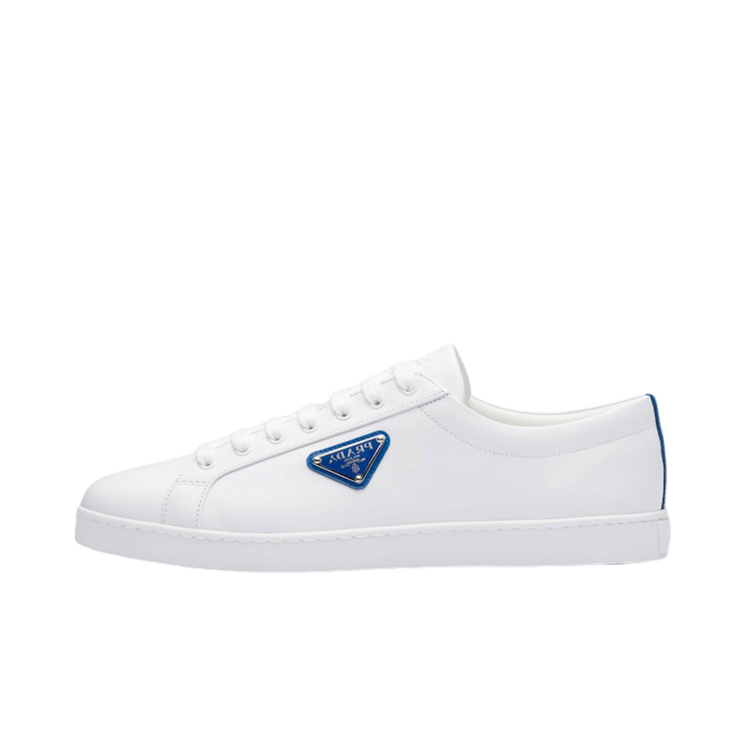 Tenisky a topánky Prada Brushed Sneakers Leather White White Cobalt Blue Biela | 2EE376_3F0E_F098Z