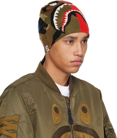 Kulicha BAPE A Bathing Ape 1st Camo Shark Knit Beanie Zelené | 001HTK701006M, 3