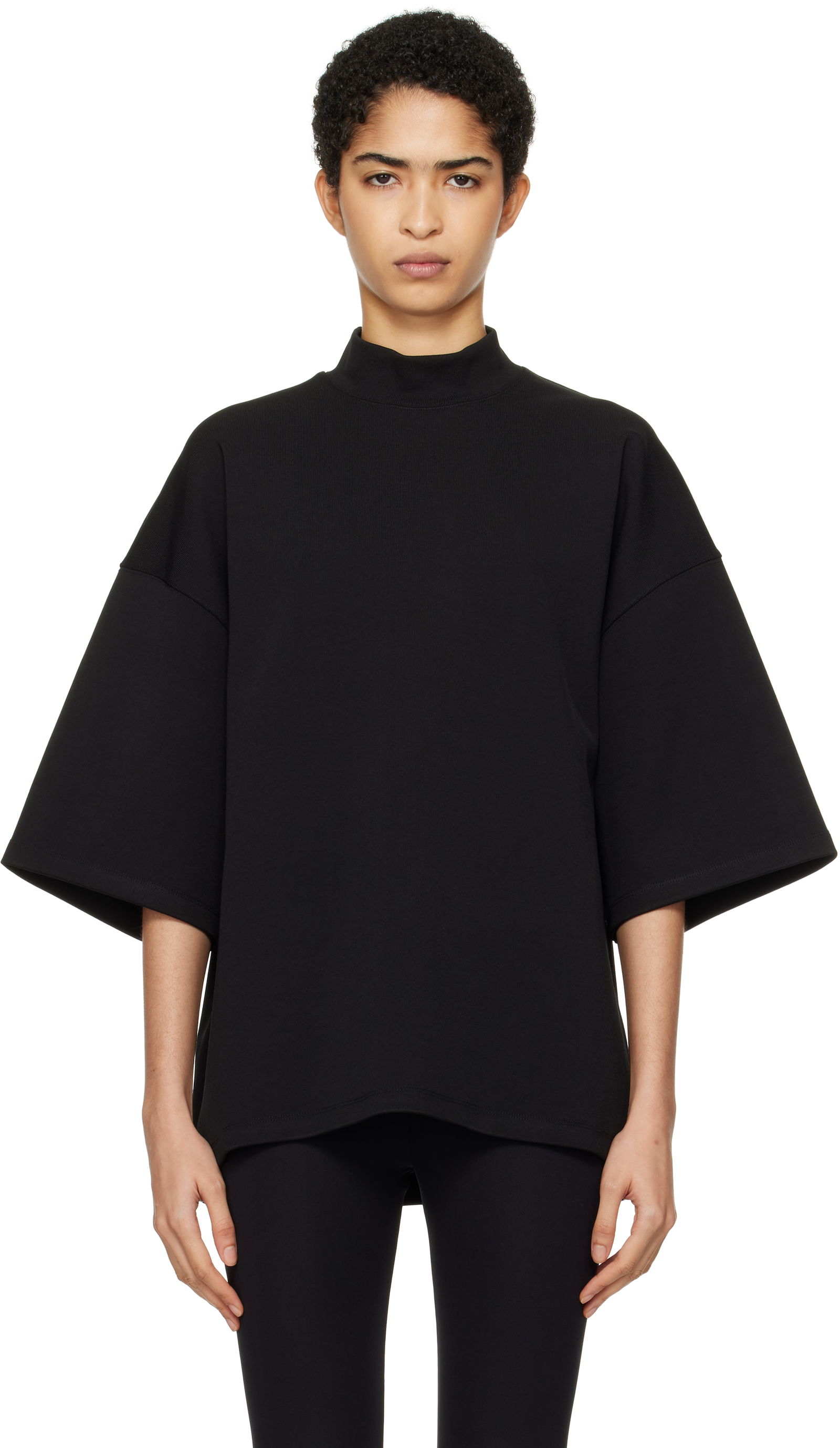 Semi Matte Mock Neck Top