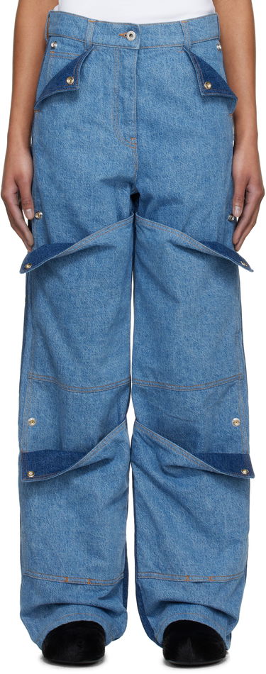 Džínsy KENZO Kenzo Paris Multipocket Cargo Jeans Modrá | FF52DP2306B4, 0