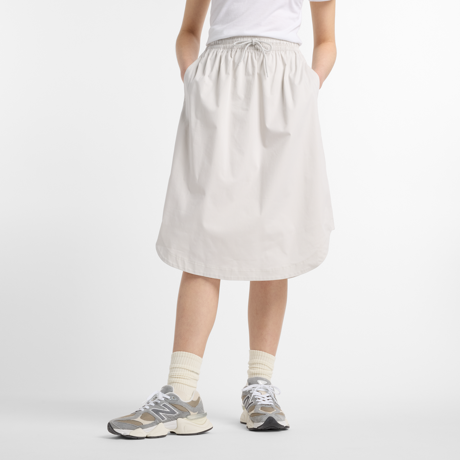 Sukňa New Balance Elastic Waist Rounded Hem Skirt Béžová | NBWK51551GYM, 0