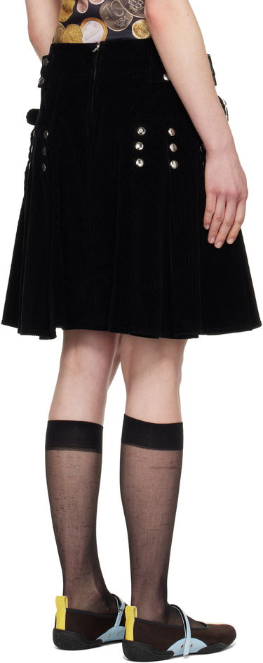 Sukňa Chopova Lowena Chopova Lowena Corduroy Miniskirt with Metal Accents Čierna | 3246, 2