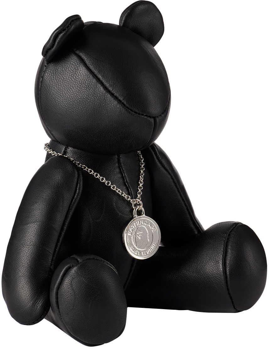 Flexstyle BAPE BAPE Black Solid Camo Leather Bear Plush Toy Čierna | 001FGK301002M, 1