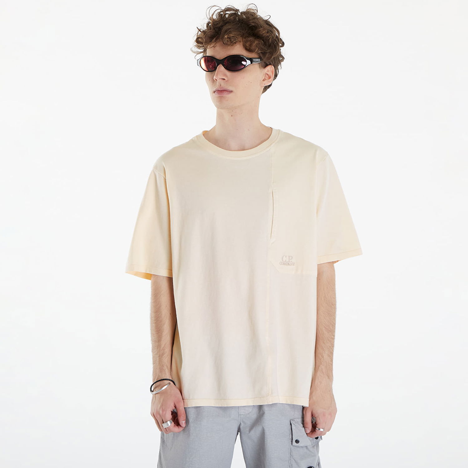 Tričko C.P. Company Short Sleeve T-Shirt Pistachio Shell Béžová | 16CMTS182A005697G-402, 0