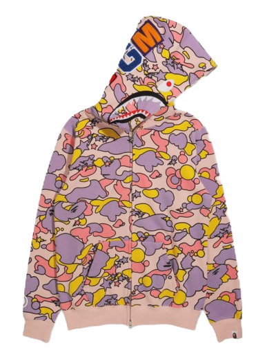 Mikina BAPE Sta Camo Shark Full Zip Hoodie Ružová | 1H80-215-004