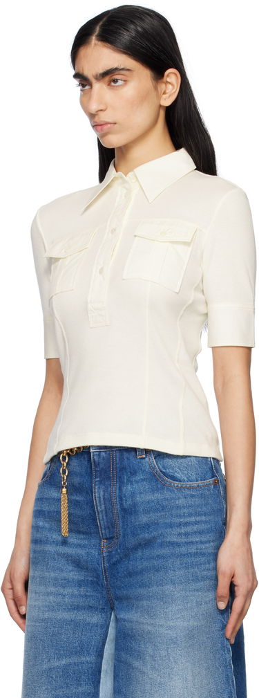 Polo tričko CHLOÉ Chloé Short-Sleeve Utilitarian Polo Biela | CH25SJH13182, 3
