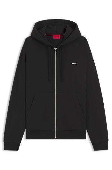 Mikina BOSS Relaxed-Fit Cotton Terry Zip-Up Hoodie Čierna | 50548651, 0