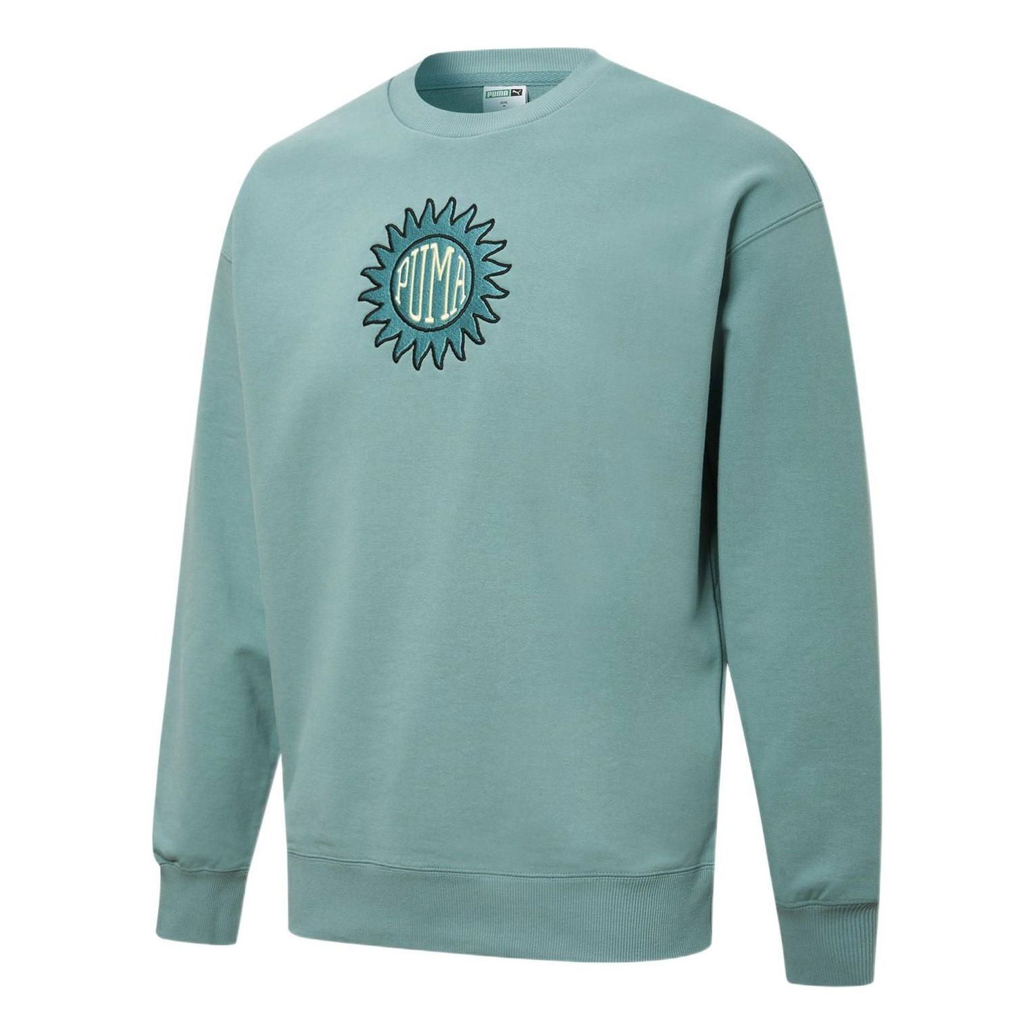 Sveter Puma Downtown Graphic Crew Living Series Embroidered Knit Pullover Zelené | 533677-50, 0