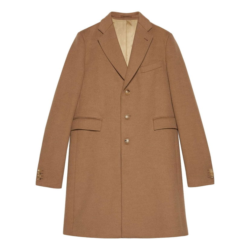 Kabáty Gucci Cities Label Camelhair Coat Hnedá | 753089-ZAHGS-2250