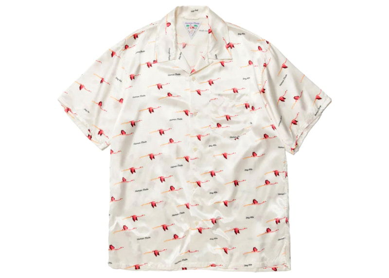 Košeľa Human Made Flamingo Print Aloha Shirt Biela | HM23SH018