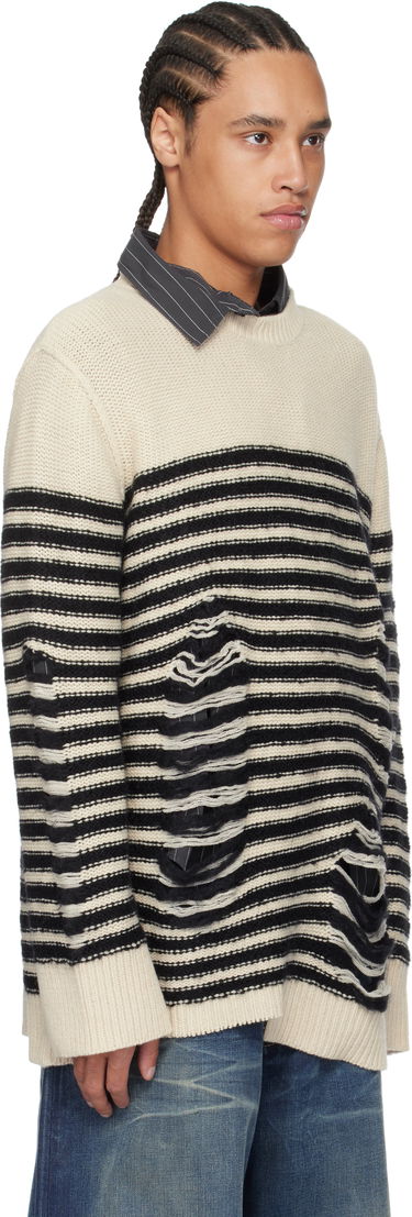 Sveter Acne Studios Acne Studios Striped Distressed Knit Sweater Rôznofarebný | C60105-, 1