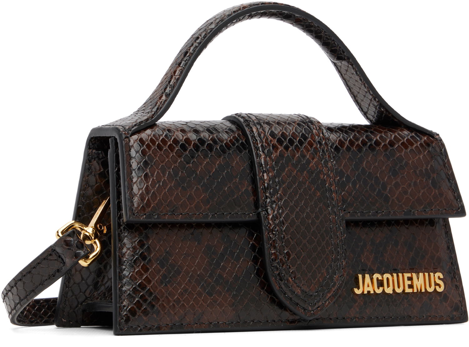 Kabelka Jacquemus The Bambino Serpent-Effect Top Handle Mini Bag Hnedá | 25HBAW00006AC05A01, 1