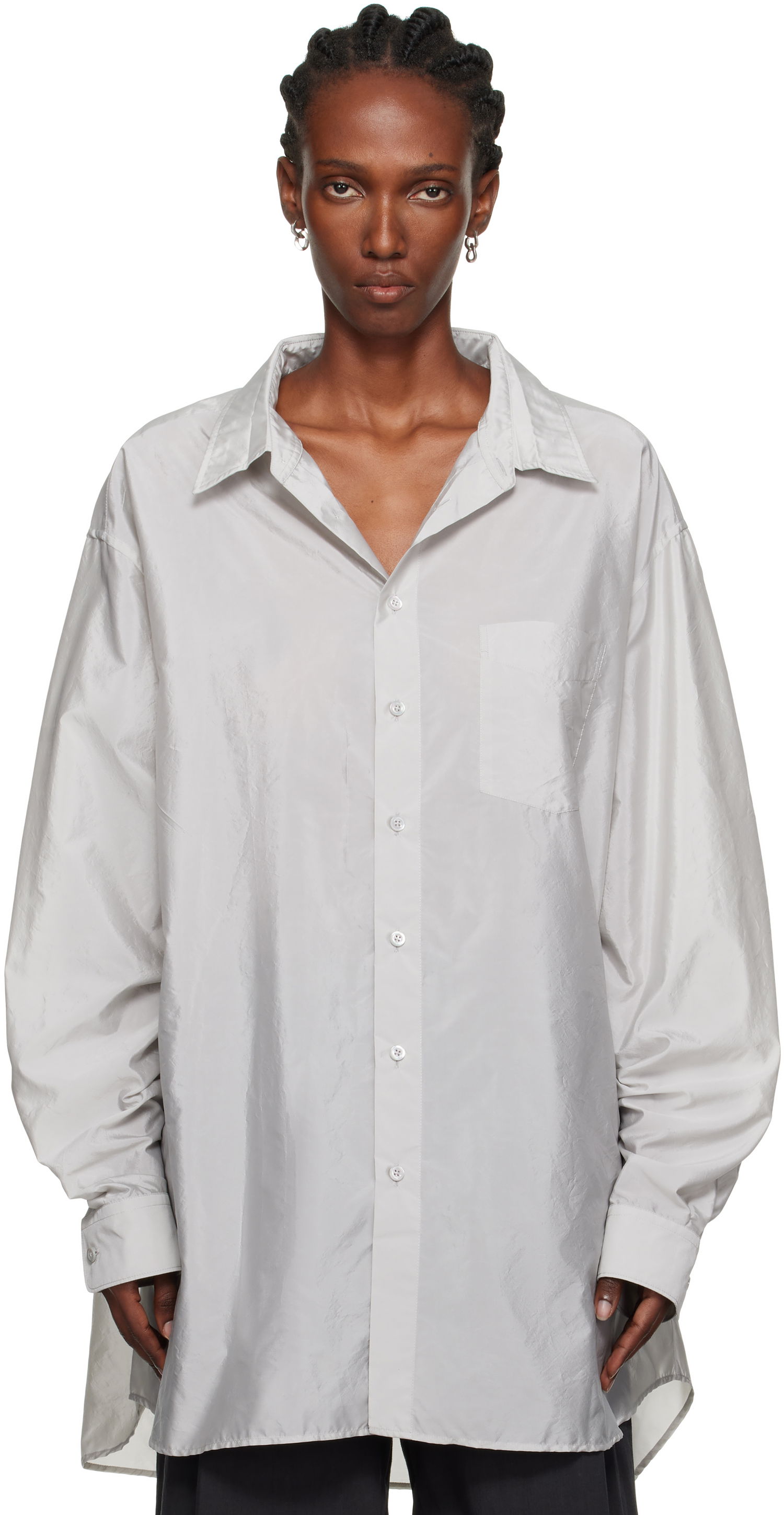 Košeľa Maison Margiela Maison Margiela Long-Sleeve Button-Down Shirt Šedá | S51DT0025 M35350, 0