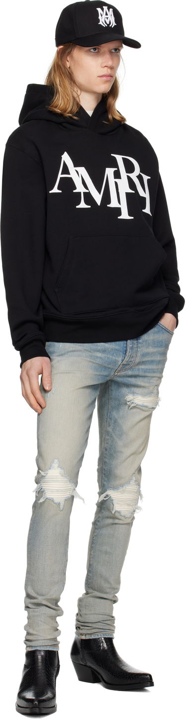 Mikina AMIRI Staggered Logo Print Hoodie Čierna | AMJYHD1094, 3