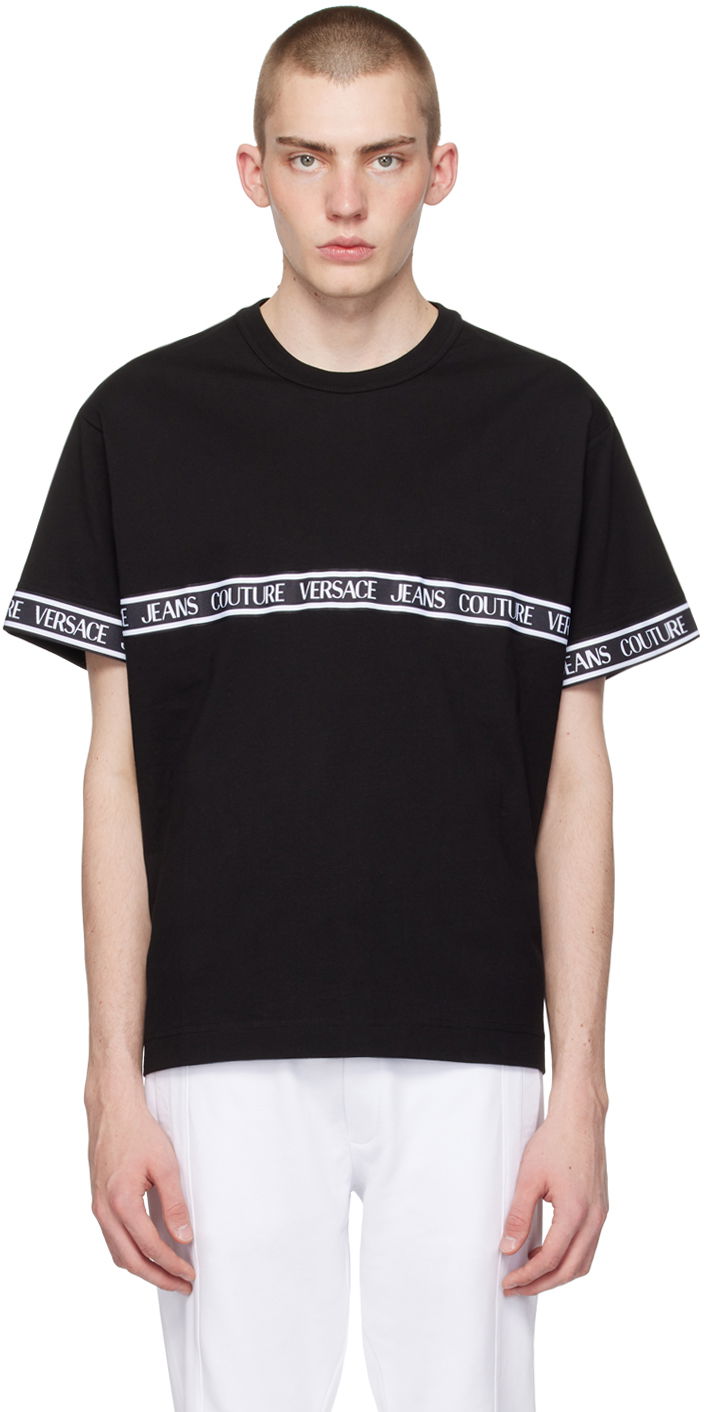 Tričko Versace Jeans Couture Black Webbing T-Shirt Čierna | E76GAHC06_ECJ01C, 0