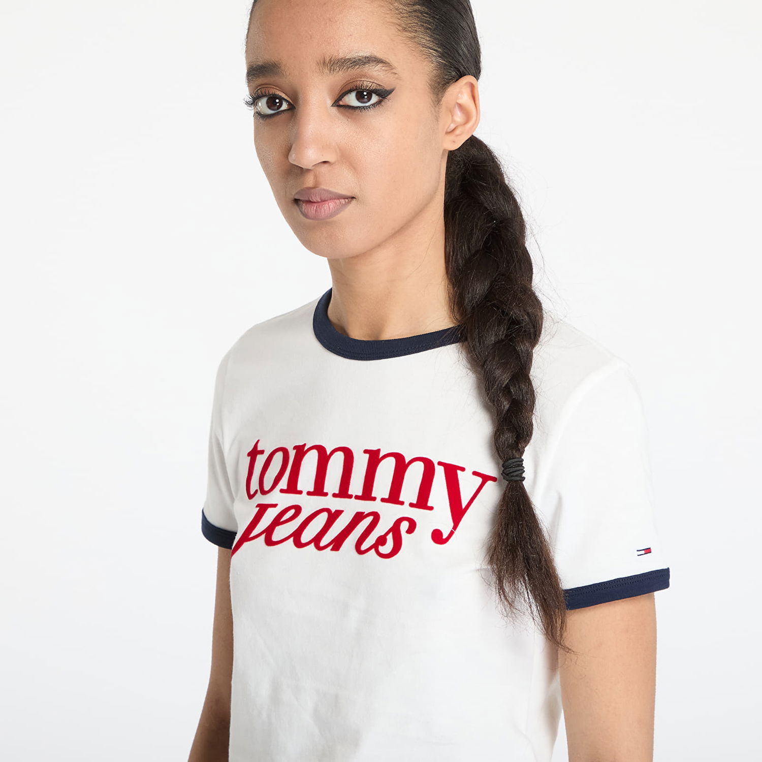 Crop Top Tommy Hilfiger Tommy Jeans Slim Script T-Shirt Biela | DW0DW20631 YBL, 1