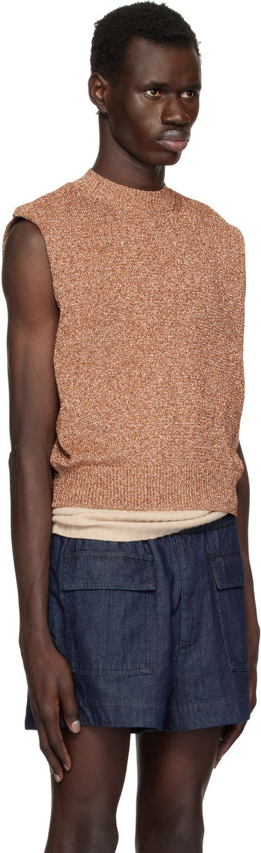 Sveter Dries Van Noten Dries Van Noten Metallic Knit Vest Šedá | 251-021222-1706, 4