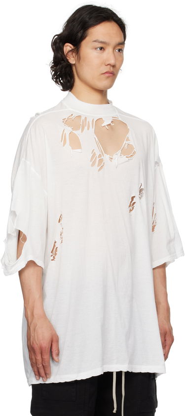 Tričko Rick Owens Rick Owens DRKSHDW Hollywood Tommy Distressed T-Shirt Biela | DU01E3259 BHDSD, 1