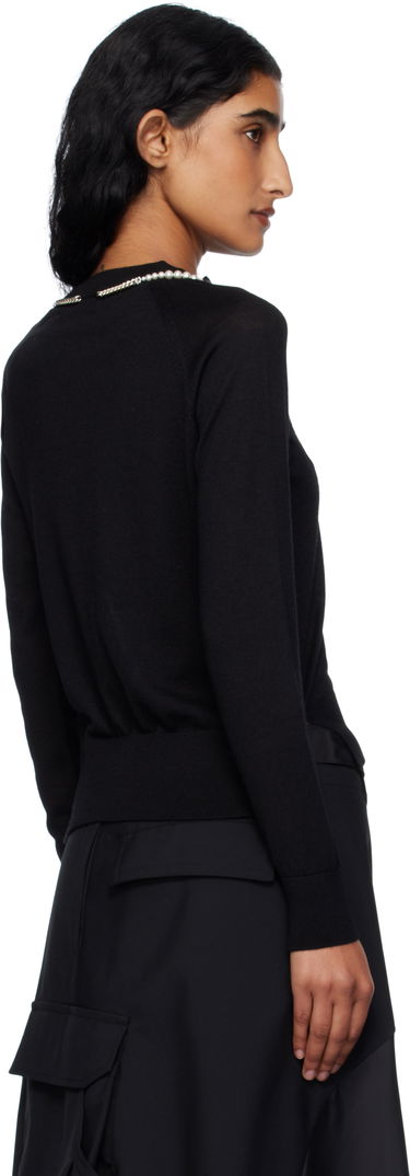 Sveter Simone Rocha Simone Rocha Pearl & Chain Bow Cardigan Čierna | KMK13B 0647, 2