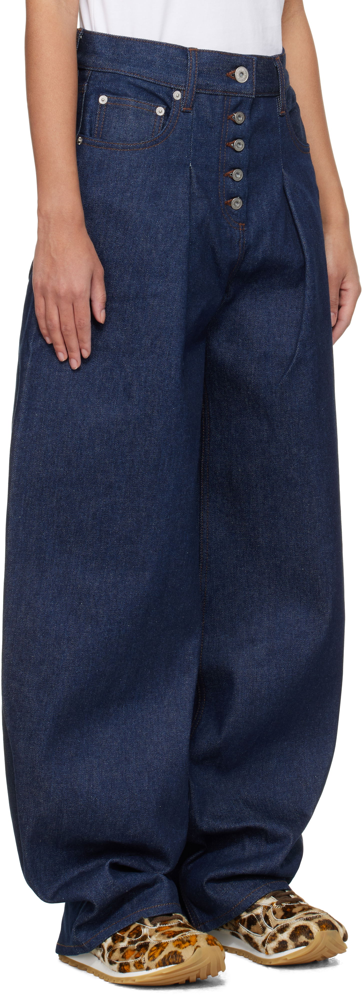 Nohavice a džínsy Jacquemus Blue Les Sculptures 'Le de-Nîmes Ovalo' Jeans Navy | 24E241DE041-1513, 1