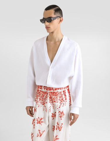 Košeľa Dolce & Gabbana Dolce & Gabbana Linen Cardigan Shirt Biela | G5MX0TFU4JBW0800, 3