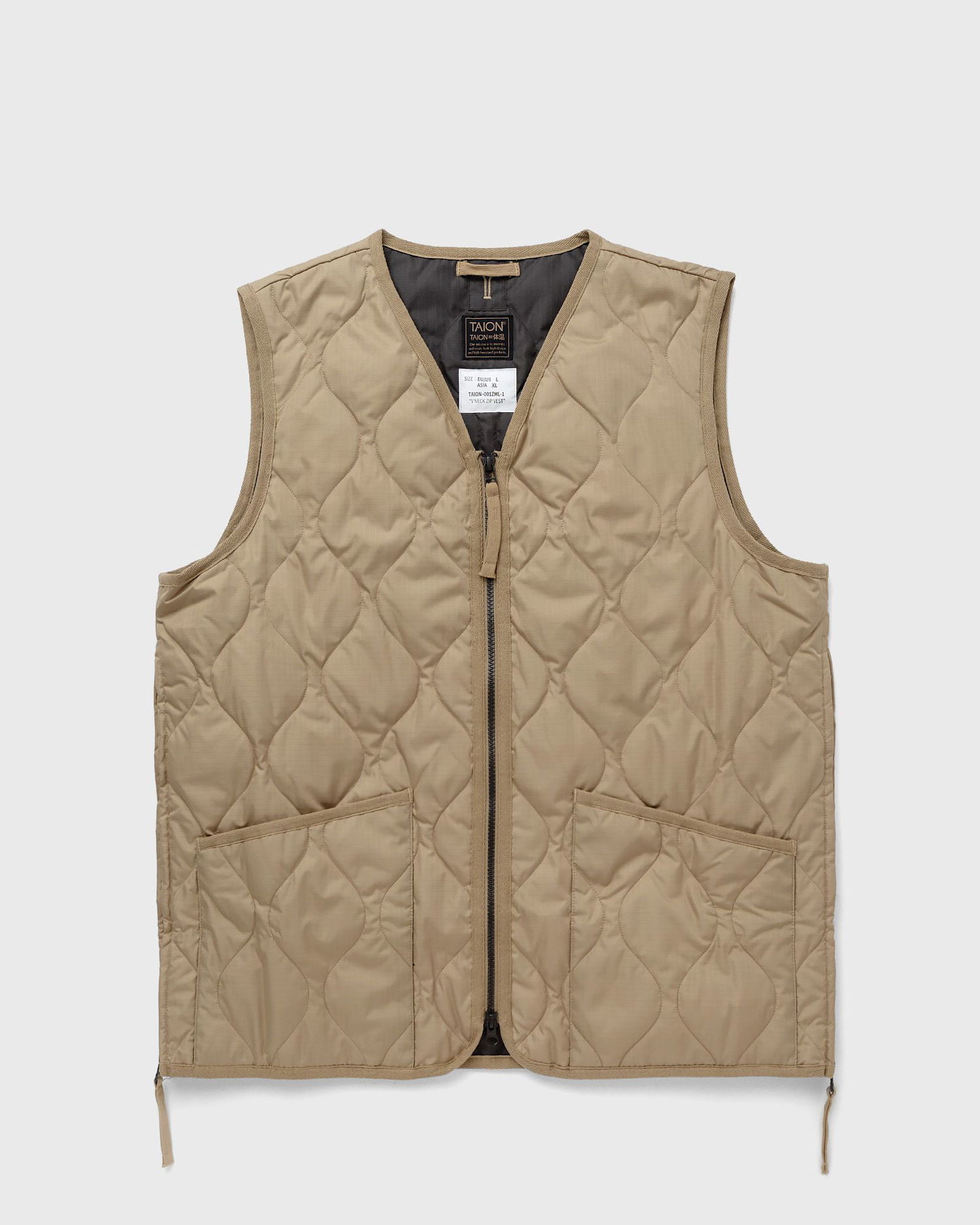 Vesta TAION MILITARY ZIP V NECK DOWN VEST Hnedá | TAION-001ZML-1-COYOTE, 0