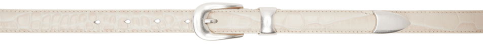 Opasok OUR LEGACY Croc Embossed Leather Belt Biela | A42482V, 0