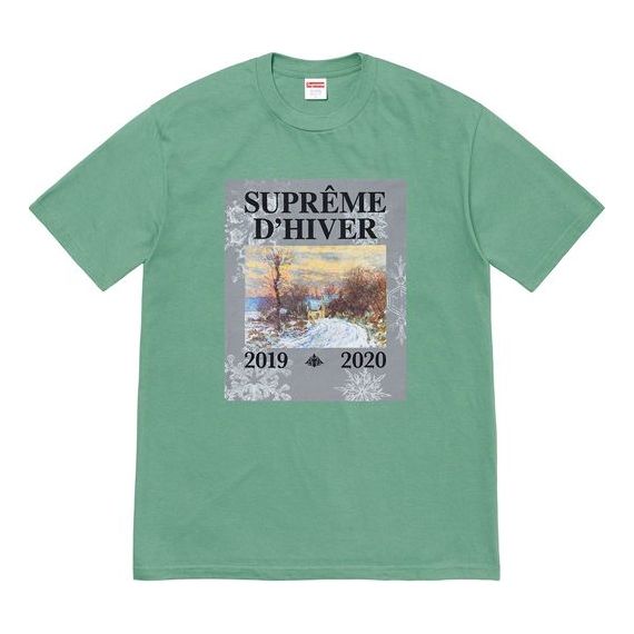 Tričko Supreme Supreme D'Hiver Winter Scene Graphic Print Short Sleeve T-Shirt Zelené | SUP-FW19-10933
