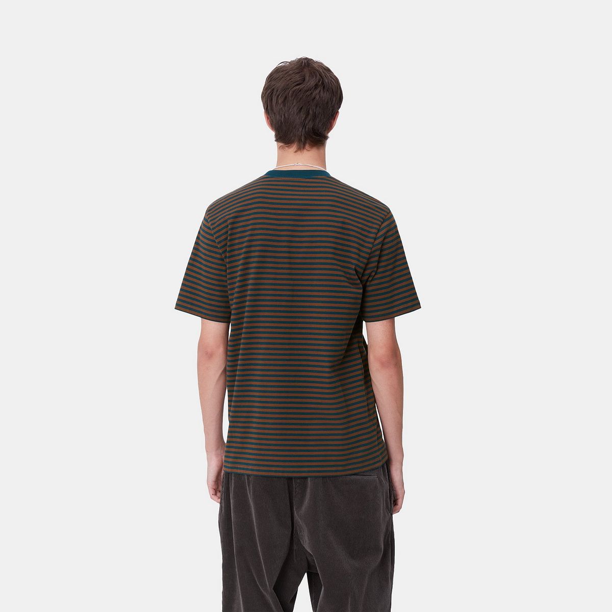 Tričko Carhartt WIP Striped Pocket T-Shirt Hnedá | I033816_9, 1