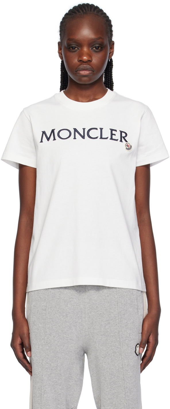 Tričko Moncler Embroidered T-Shirt Biela | J10938C00006829HP, 0