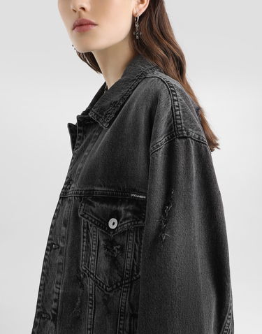 Bunda Dolce & Gabbana Distressed Denim Jacket Čierna | F9U38DG8KO6S9001, 3