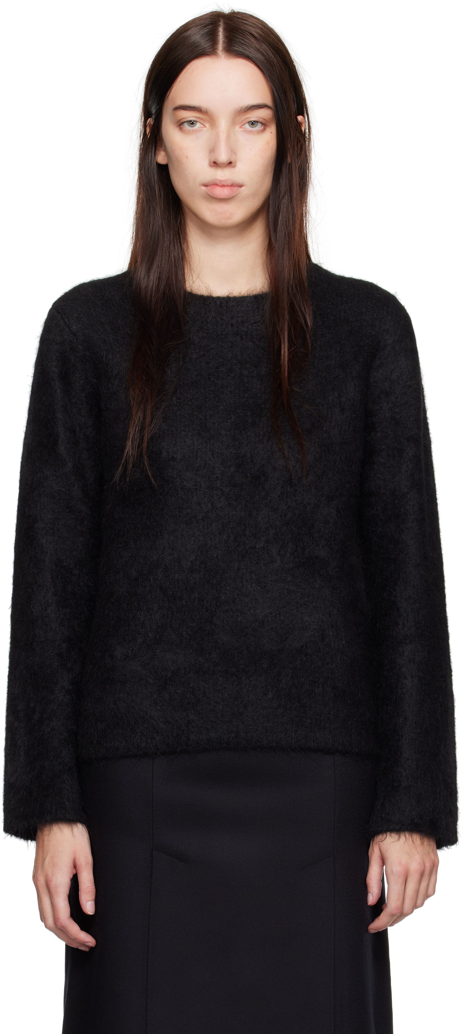 Sveter Loulou de Saison Loulou de Saison Freya Fuzzy Knit Sweater Čierna | FREYA, 0