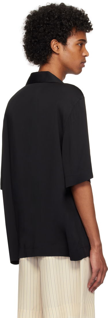 Košeľa Róhe Róhe Knotted Button Short Sleeve Shirt Čierna | 314-19-083, 2