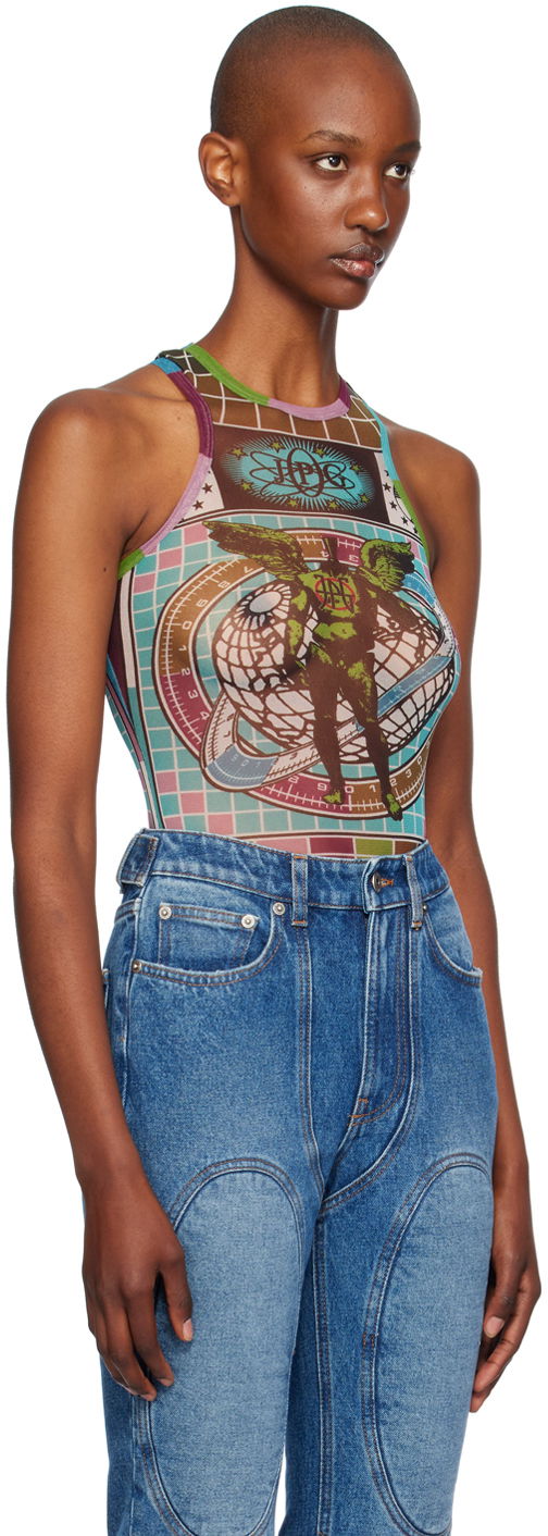 Gaultier Printed Tank Bodysuit