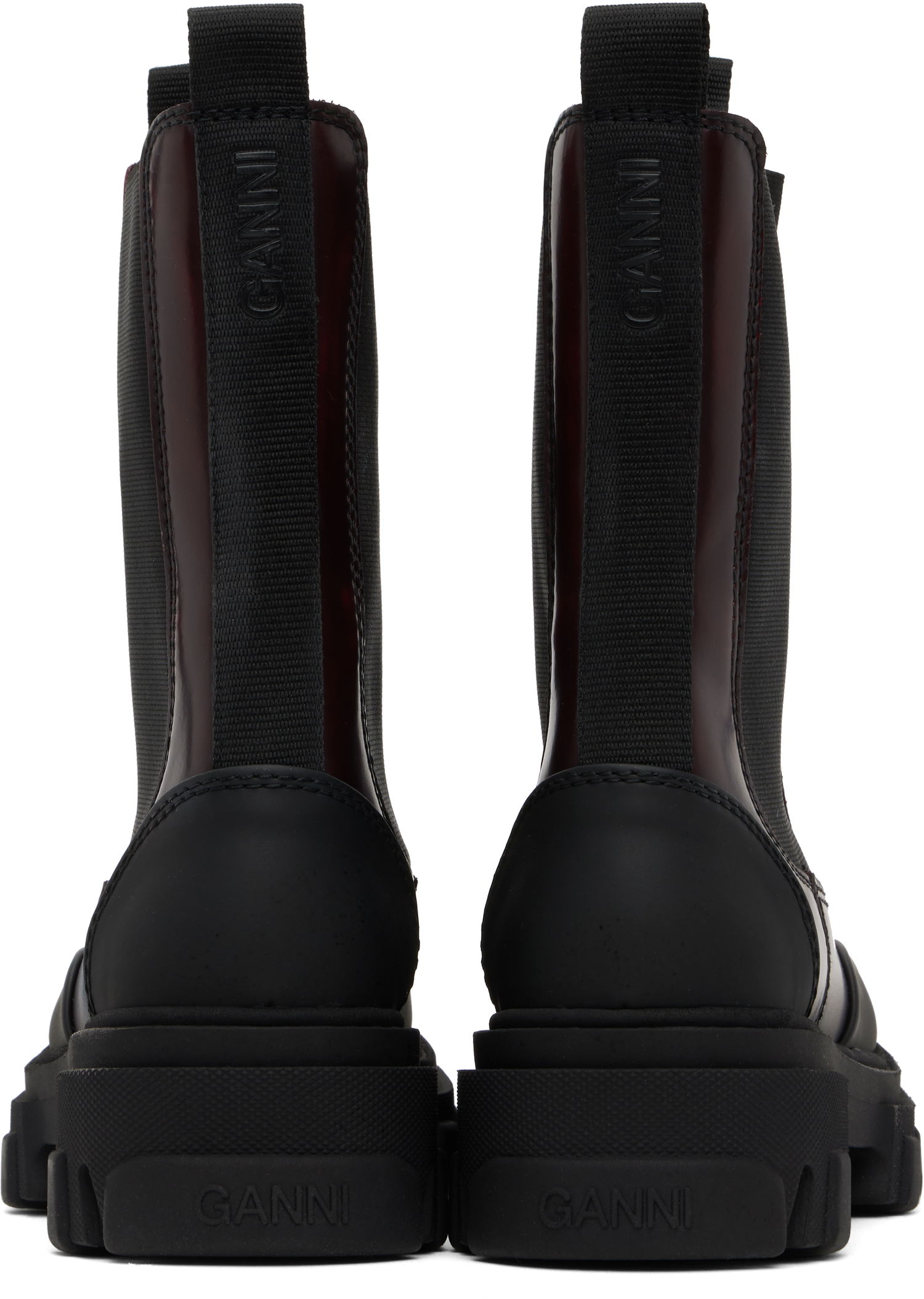 Oblečenie GANNI GANNI Cleated Mid Chelsea Boots Vínová | S2897, 1