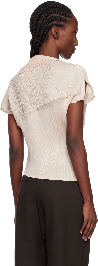 Tričká a tielka Pleats Please Issey Miyake Pleats Please Issey Miyake Pleated Asymmetric Leap Top Béžová | PP58JK461, 2